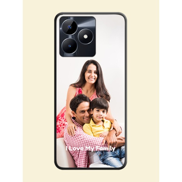 Full Single Pic Upload With Text On Space Black Personalized Soft Matte Phone Covers - Realme C53 Full Single Pic Upload With Text On Space Black Personalized Soft Matte Phone Covers - Realme C53