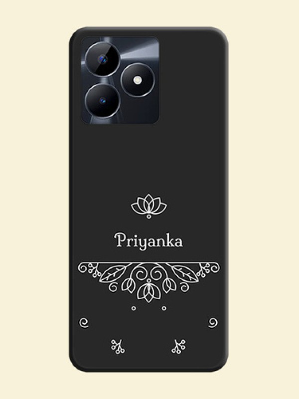 Lotus Garden Custom Text On Space Black Personalized Soft Matte Phone Covers - Realme C53