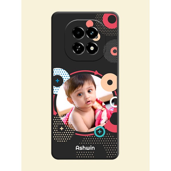 Multicoloured Round Image On Space Black Custom Soft Matte Mobile Back Cover - Realme C63 5G Multicoloured Round Image On Space Black Custom Soft Matte Mobile Back Cover - Realme C63 5G