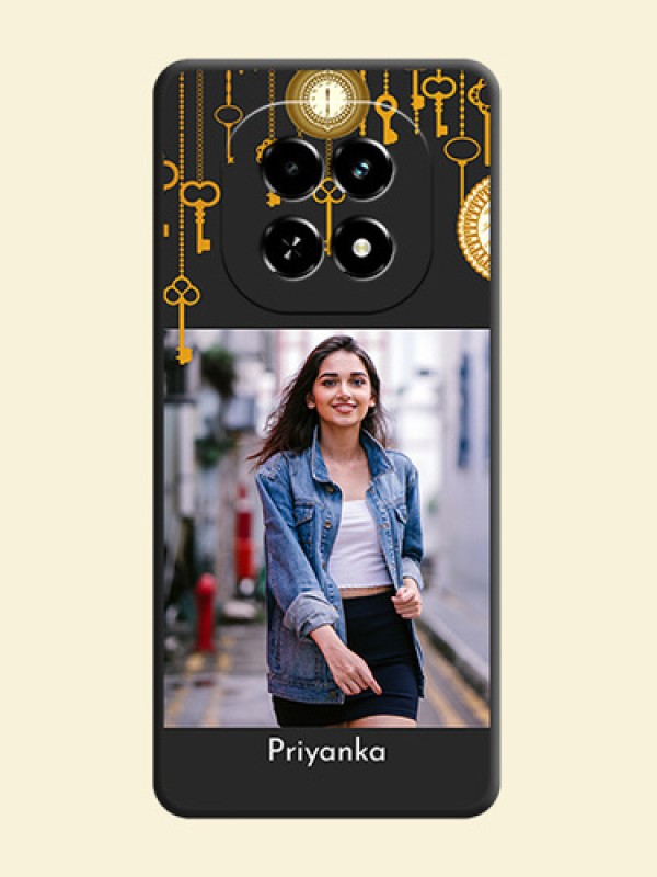 Decorative Design with Text On Space Black Custom Soft Matte Mobile Back Cover - Realme C63 5G