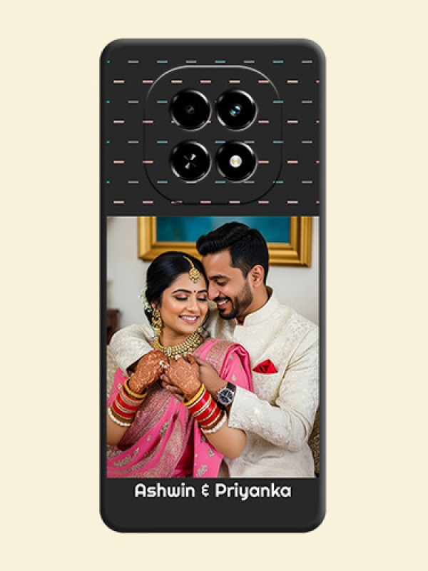 Line Pattern Design with Text On Space Black Custom Soft Matte Mobile Back Cover - Realme C63 5G