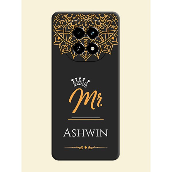Mr Name with Floral Design On Space Black Custom Soft Matte Mobile Back Cover - Realme C63 5G Mr Name with Floral Design On Space Black Custom Soft Matte Mobile Back Cover - Realme C63 5G