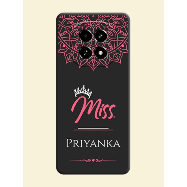 Mrs Name with Floral Design On Space Black Custom Soft Matte Mobile Back Cover - Realme C63 5G Mrs Name with Floral Design On Space Black Custom Soft Matte Mobile Back Cover - Realme C63 5G