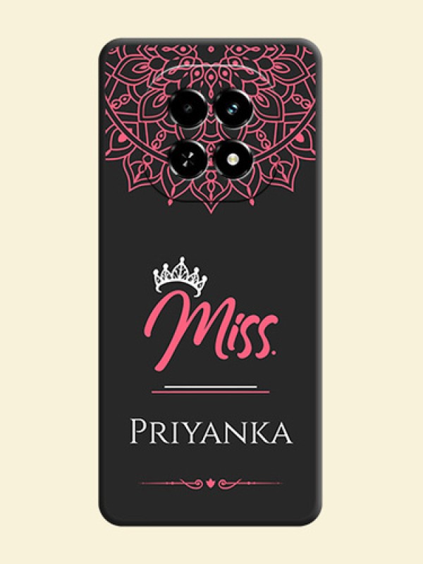 Mrs Name with Floral Design On Space Black Custom Soft Matte Mobile Back Cover - Realme C63 5G