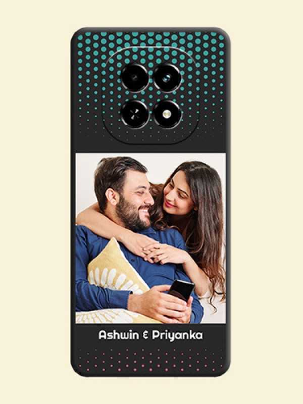 Faded Dots with Grunge Photo Frame and Text On Space Black Custom Soft Matte Mobile Back Cover - Realme C63 5G
