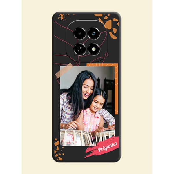 Orange Photo Frame On Space Black Custom Soft Matte Mobile Back Cover - Realme C63 5G Orange Photo Frame On Space Black Custom Soft Matte Mobile Back Cover - Realme C63 5G