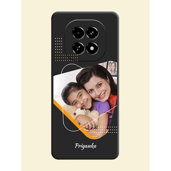 Yellow Triangle on Photo On Space Black Custom Soft Matte Mobile Back Cover - Realme C63 5G Yellow Triangle on Photo On Space Black Custom Soft Matte Mobile Back Cover - Realme C63 5G