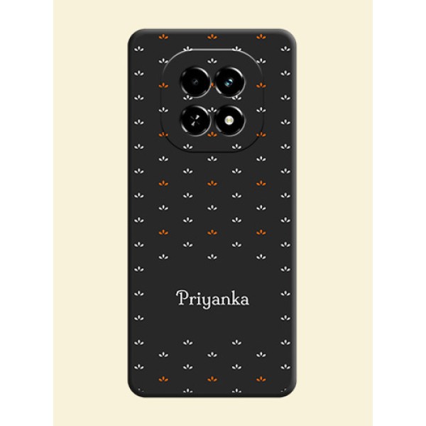 Simple Pattern With Custom Text On Space Black Custom Soft Matte Mobile Back Cover - Realme C63 5G Simple Pattern With Custom Text On Space Black Custom Soft Matte Mobile Back Cover - Realme C63 5G