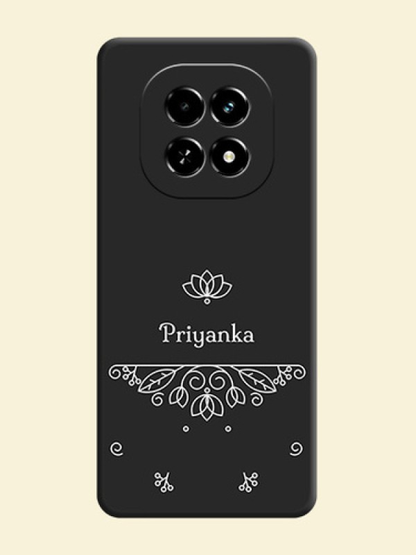 Lotus Garden Custom Text On Space Black Custom Soft Matte Mobile Back Cover - Realme C63 5G
