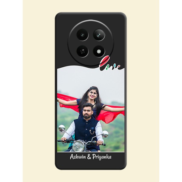 Fall in Love Pattern with Picture - Photo on Space Black Soft Matte Mobile Case - Realme C65 5G Fall in Love Pattern with Picture - Photo on Space Black Soft Matte Mobile Case - Realme C65 5G