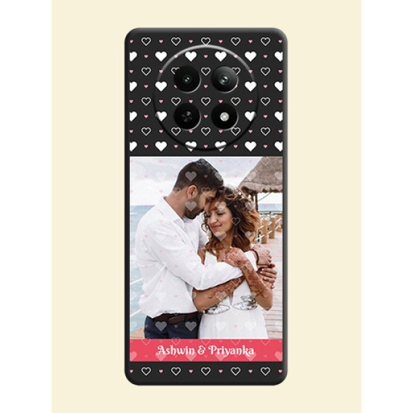 White Color Love Symbols with Text Design - Photo on Space Black Soft Matte Phone Cover - Realme C65 5G White Color Love Symbols with Text Design - Photo on Space Black Soft Matte Phone Cover - Realme C65 5G