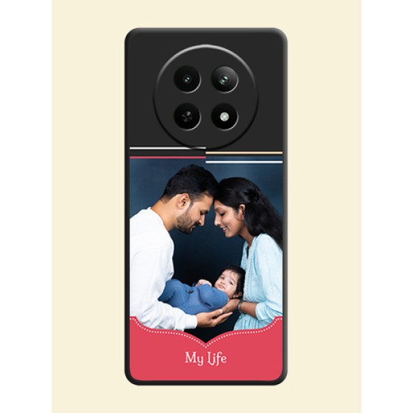 Classic Plain Design with Name - Photo on Space Black Soft Matte Phone Cover - Realme C65 5G