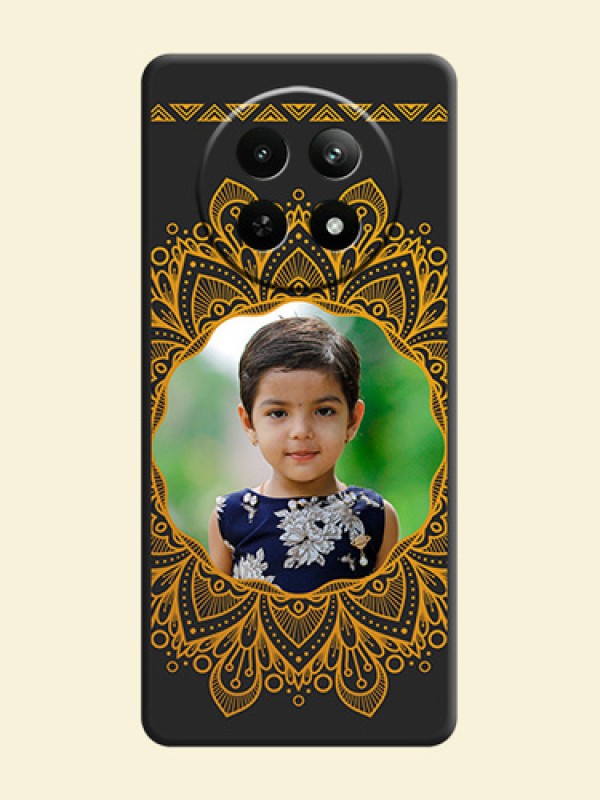 Round Image with Floral Design - Photo on Space Black Soft Matte Mobile Cover - Realme C65 5G