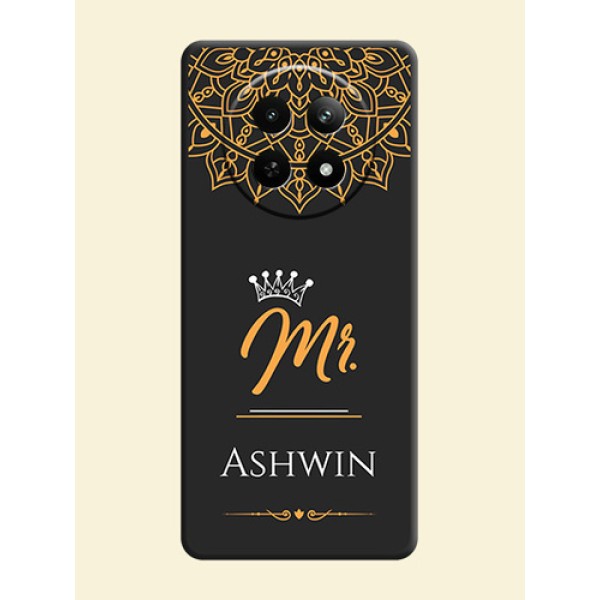 Mr Name with Floral Design on Personalised Space Black Soft Matte Cases - Realme C65 5G Mr Name with Floral Design on Personalised Space Black Soft Matte Cases - Realme C65 5G