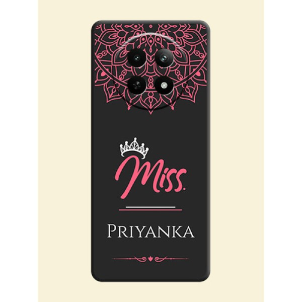 Mrs Name with Floral Design on Space Black Personalized Soft Matte Phone Covers - Realme C65 5G Mrs Name with Floral Design on Space Black Personalized Soft Matte Phone Covers - Realme C65 5G
