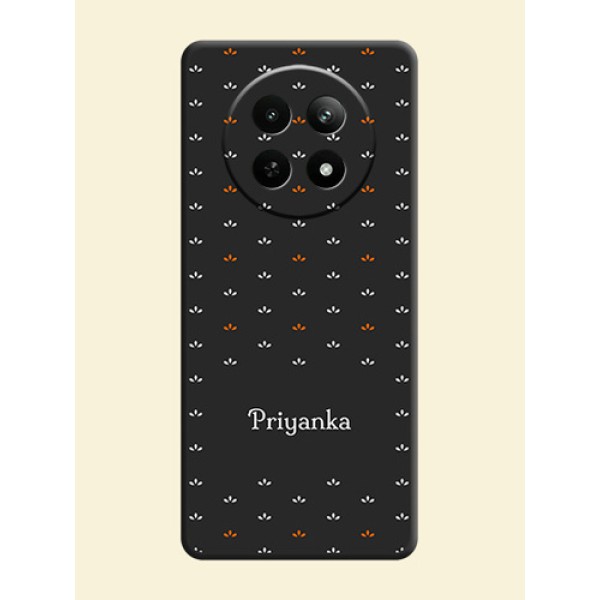 Simple Pattern With Custom Text On Space Black Personalized Soft Matte Phone Covers - Realme C65 5G Simple Pattern With Custom Text On Space Black Personalized Soft Matte Phone Covers - Realme C65 5G