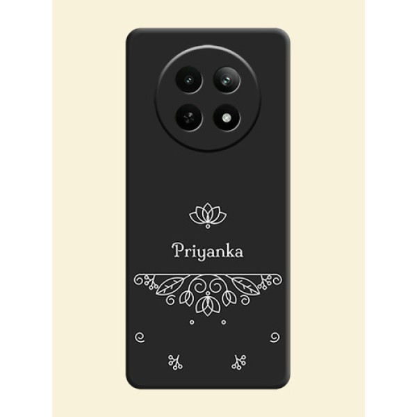 Lotus Garden Custom Text On Space Black Personalized Soft Matte Phone Covers - Realme C65 5G Lotus Garden Custom Text On Space Black Personalized Soft Matte Phone Covers - Realme C65 5G