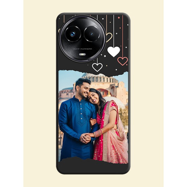 Love Hangings with Splash Wave Picture on Space Black Custom Soft Matte Phone Back Cover - Realme C67 5G Love Hangings with Splash Wave Picture on Space Black Custom Soft Matte Phone Back Cover - Realme C67 5G