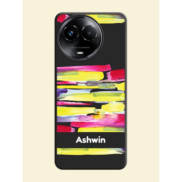 Brush Coloured on Space Black Personalized Soft Matte Phone Covers - Realme C67 5G Brush Coloured on Space Black Personalized Soft Matte Phone Covers - Realme C67 5G