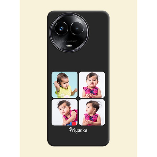 Floral Art with 6 Image Holder - Photo on Space Black Soft Matte Mobile Case - Realme C67 5G Floral Art with 6 Image Holder - Photo on Space Black Soft Matte Mobile Case - Realme C67 5G