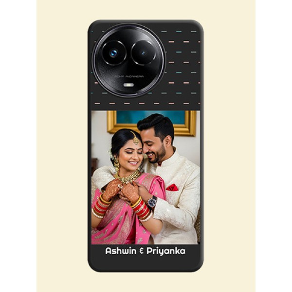 Line Pattern Design with Text on Space Black Custom Soft Matte Phone Back Cover - Realme C67 5G Line Pattern Design with Text on Space Black Custom Soft Matte Phone Back Cover - Realme C67 5G