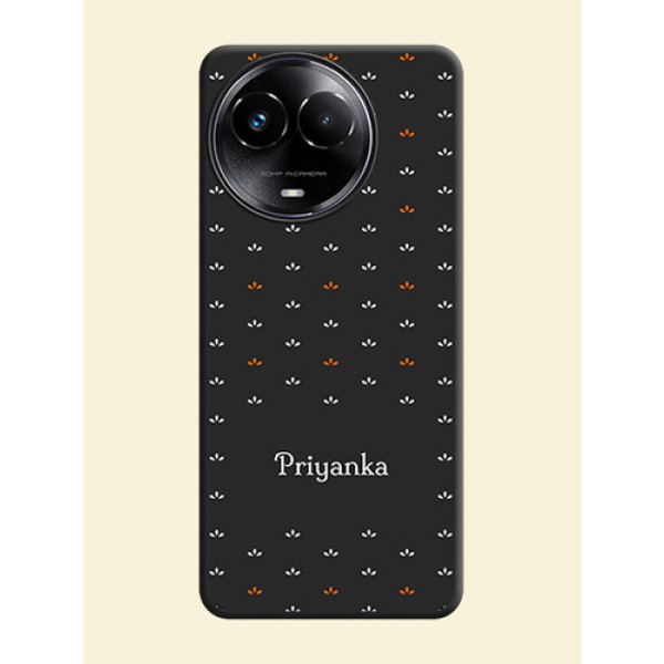 Simple Pattern With Custom Text On Space Black Personalized Soft Matte Phone Covers - Realme C67 5G Simple Pattern With Custom Text On Space Black Personalized Soft Matte Phone Covers - Realme C67 5G