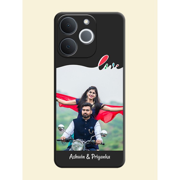 Fall in Love Pattern with Picture on Photo On Space Black Custom Soft Matte Mobile Back Cover - Realme C71 4G Fall in Love Pattern with Picture on Photo On Space Black Custom Soft Matte Mobile Back Cover - Realme C71 4G
