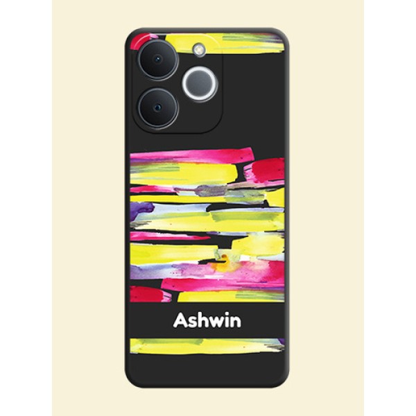 Brush Coloured On Space Black Custom Soft Matte Mobile Back Cover - Realme C71 4G Brush Coloured On Space Black Custom Soft Matte Mobile Back Cover - Realme C71 4G