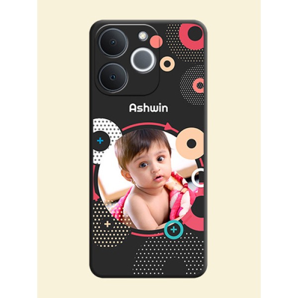 Multicoloured Round Image On Space Black Custom Soft Matte Mobile Back Cover - Realme C71 4G Multicoloured Round Image On Space Black Custom Soft Matte Mobile Back Cover - Realme C71 4G