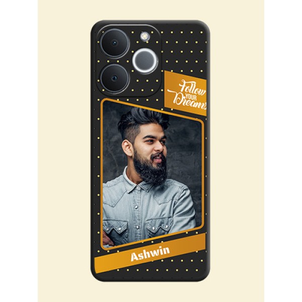 Follow Your Dreams with White Dots On Space Black Custom Soft Matte Mobile Back Cover - Realme C71 4G Follow Your Dreams with White Dots On Space Black Custom Soft Matte Mobile Back Cover - Realme C71 4G