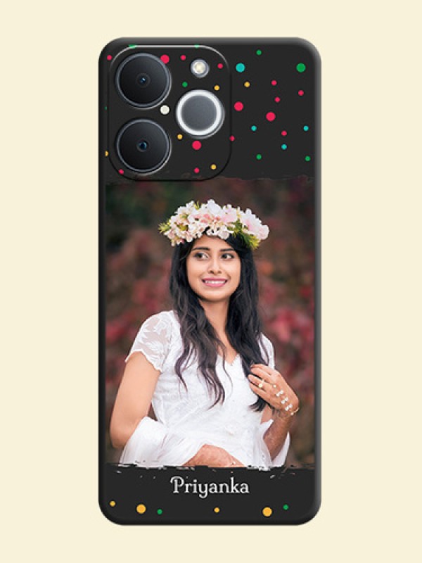Multicolor Dotted Pattern with Text On Space Black Custom Soft Matte Mobile Back Cover - Realme C71 4G
