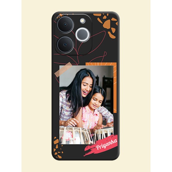 Orange Photo Frame On Space Black Custom Soft Matte Mobile Back Cover - Realme C71 4G Orange Photo Frame On Space Black Custom Soft Matte Mobile Back Cover - Realme C71 4G