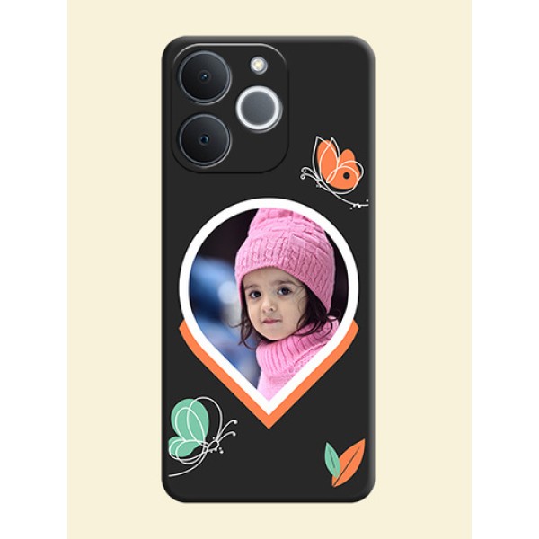 Upload Pic With Simple Butterly Design On Space Black Custom Soft Matte Mobile Back Cover - Realme C71 4G Upload Pic With Simple Butterly Design On Space Black Custom Soft Matte Mobile Back Cover - Realme C71 4G