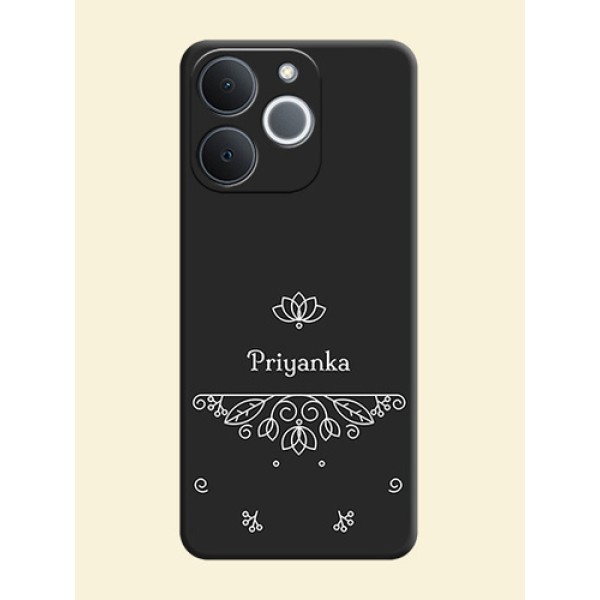 Lotus Garden Custom Text On Space Black Custom Soft Matte Mobile Back Cover - Realme C71 4G Lotus Garden Custom Text On Space Black Custom Soft Matte Mobile Back Cover - Realme C71 4G