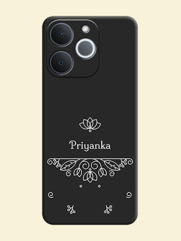 Lotus Garden Custom Text On Space Black Custom Soft Matte Mobile Back Cover - Realme C71 4G