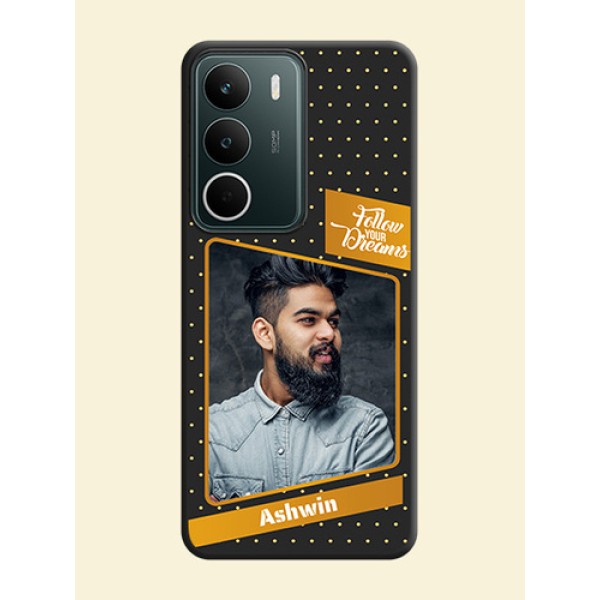 Follow Your Dreams with White Dots On Space Black Custom Soft Matte Mobile Back Cover - Realme C71 5G Follow Your Dreams with White Dots On Space Black Custom Soft Matte Mobile Back Cover - Realme C71 5G