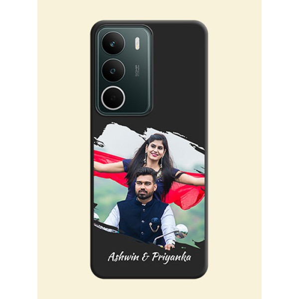 Grunge Brush Strokes on Photo On Space Black Custom Soft Matte Mobile Back Cover - Realme C73 5G Grunge Brush Strokes on Photo On Space Black Custom Soft Matte Mobile Back Cover - Realme C73 5G