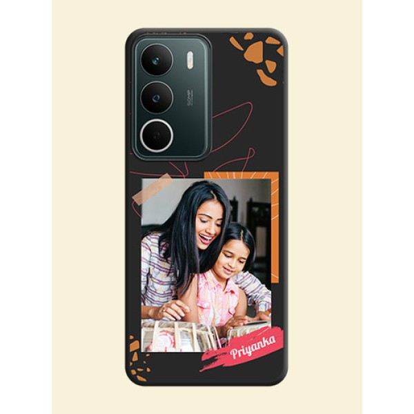 Orange Photo Frame On Space Black Custom Soft Matte Mobile Back Cover - Realme C73 5G Orange Photo Frame On Space Black Custom Soft Matte Mobile Back Cover - Realme C73 5G