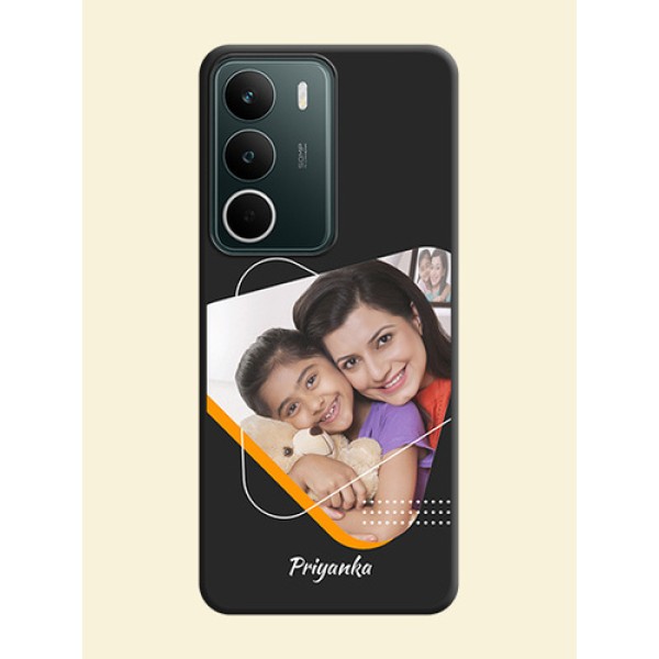 Yellow Triangle on Photo On Space Black Custom Soft Matte Mobile Back Cover - Realme C73 5G Yellow Triangle on Photo On Space Black Custom Soft Matte Mobile Back Cover - Realme C73 5G