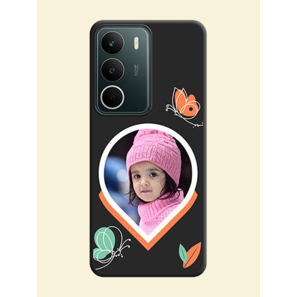 Upload Pic With Simple Butterly Design On Space Black Custom Soft Matte Mobile Back Cover - Realme C73 5G Upload Pic With Simple Butterly Design On Space Black Custom Soft Matte Mobile Back Cover - Realme C73 5G