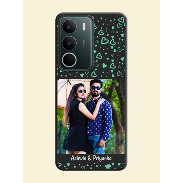 Sea Green Indefinite Love Pattern on Photo On Space Black Custom Soft Matte Mobile Back Cover - Realme C75 5G Sea Green Indefinite Love Pattern on Photo On Space Black Custom Soft Matte Mobile Back Cover - Realme C75 5G