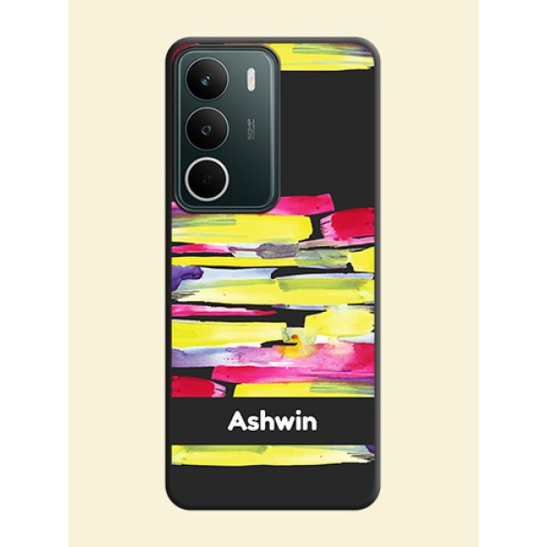 Brush Coloured On Space Black Custom Soft Matte Mobile Back Cover - Realme C75 5G Brush Coloured On Space Black Custom Soft Matte Mobile Back Cover - Realme C75 5G