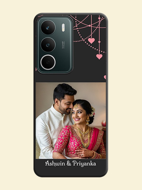 Pink Love Hangings with Text On Space Black Custom Soft Matte Mobile Back Cover - Realme C75 5G