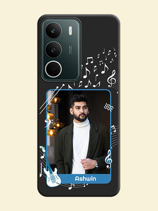 Musical Theme Design with Text on Photo On Space Black Custom Soft Matte Mobile Back Cover - Realme C75 5G