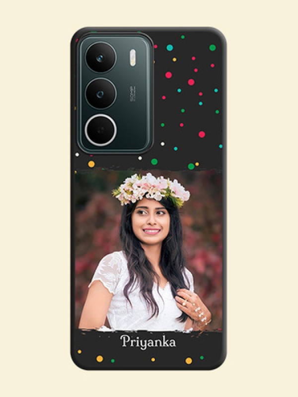 Multicolor Dotted Pattern with Text On Space Black Custom Soft Matte Mobile Back Cover - Realme C75 5G