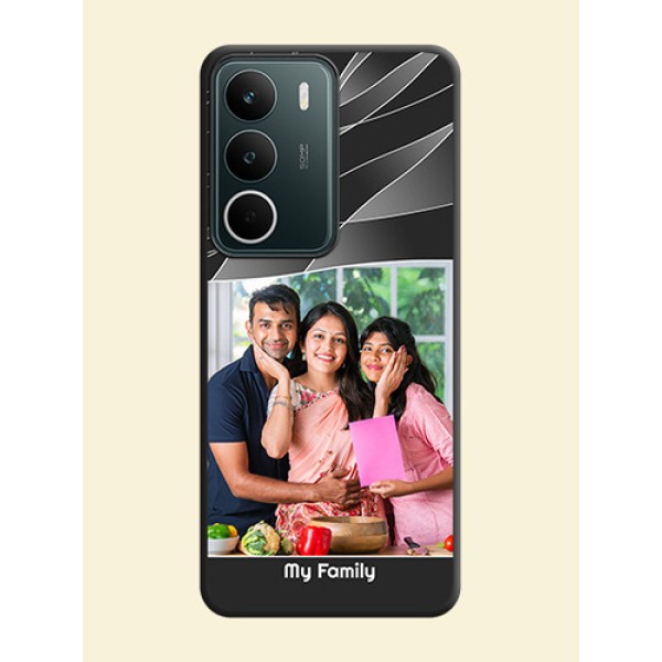 Mixed Wave Lines on Photo On Space Black Custom Soft Matte Mobile Back Cover - Realme C75 5G Mixed Wave Lines on Photo On Space Black Custom Soft Matte Mobile Back Cover - Realme C75 5G