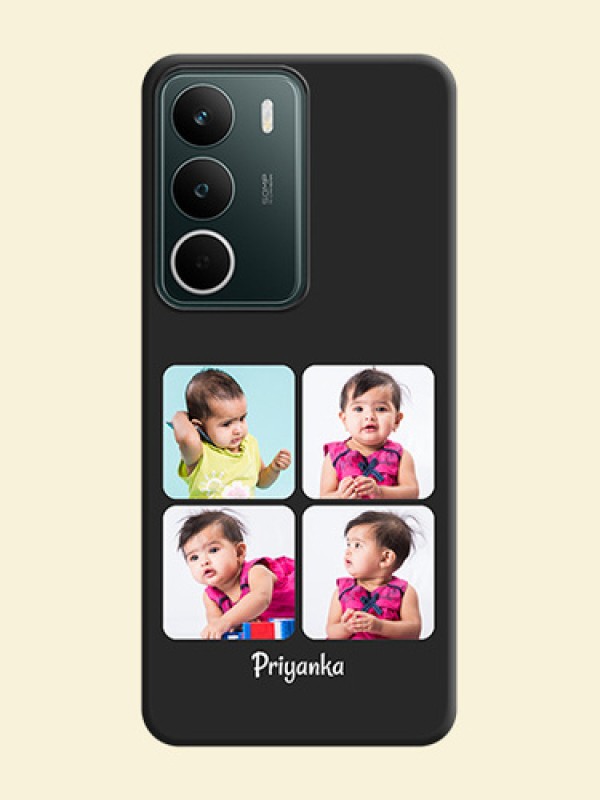 Floral Art with 6 Image Holder on Photo On Space Black Custom Soft Matte Mobile Back Cover - Realme C75 5G