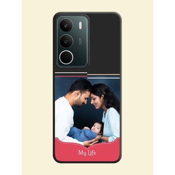 Classic Plain Design with Name On Space Black Custom Soft Matte Mobile Back Cover - Realme C75 5G Classic Plain Design with Name On Space Black Custom Soft Matte Mobile Back Cover - Realme C75 5G