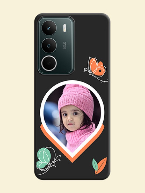 Upload Pic With Simple Butterly Design On Space Black Custom Soft Matte Mobile Back Cover - Realme C75 5G