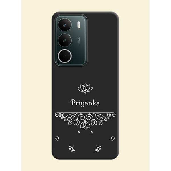 Lotus Garden Custom Text On Space Black Custom Soft Matte Mobile Back Cover - Realme C75 5G Lotus Garden Custom Text On Space Black Custom Soft Matte Mobile Back Cover - Realme C75 5G